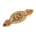 【送料無料】 1928 レディース ヘアアクセサリー アクセサリー 1928 Gold Tone Rose Decal Oval Stones Hair Bar...