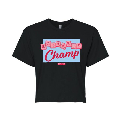 【送料無料】 ライセンス キャラクター レディース Tシャツ トップス Juniors' Scrabble Champ Graphic Tee Black 【送料無料】 ライセンス キャラクター レディース Tシャツ トップス Juniors' Scrabble Champ Graphic Tee Black