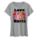 【送料無料】 ライセンス キャラクター レディース Tシャツ トップス Women's Care Bears Love Hurts Graphic Tee Heather Gray(4)