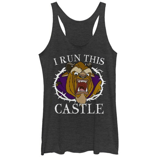 【送料無料】 ライセンス キャラクター レディース Tシャツ トップス Juniors' Beauty And The Beast I Run This Castle Tri-Blend Racerback Graphic Tank Top Black Heather 【送料無料】 ライセンス キャラクター レディース Tシャツ トップス Juniors' Beauty And The Beast I Run This Castle Tri-Blend Racerback Graphic Tank Top Black Heather