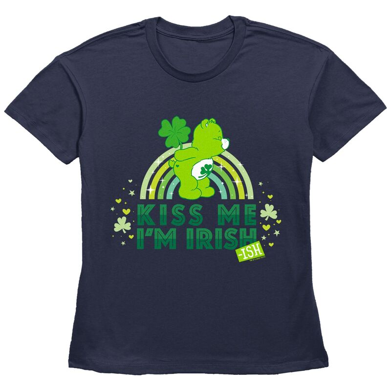 【送料無料】 ライセンス キャラクター レディース Tシャツ トップス Women's Care Bears Kiss Me I'm Irish Graphic Tee Navy