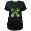 【送料無料】 ディズニー レディース Tシャツ トップス Disney's Mickey Mouse And Clovers Friends Maternity Graphic Tee Black 9,980円