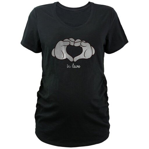 【送料無料】 ディズニー レディース Tシャツ トップス Disney's Mickey Mouse Maternity Heart Hand Sign In Love V-Neck Graphic Tee Black 【送料無料】 ディズニー レディース Tシャツ トップス Disney's Mickey Mouse Maternity Heart Hand Sign In Love V-Neck Graphic Tee Black