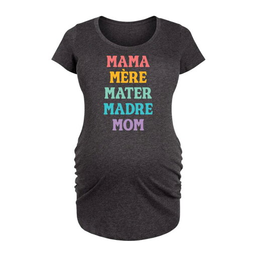 【送料無料】 アンブランデッド レディース Tシャツ トップス Maternity Mother Languages Graphic Tee Heather Charcoal 【送料無料】 アンブランデッド レディース Tシャツ トップス Maternity Mother Languages Graphic Tee Heather Charcoal