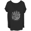 【送料無料】 ディズニー レディース Tシャツ トップス Disney's Princesses Have A Story To Tell Juniors' Plus Graphic Tee Black(4)