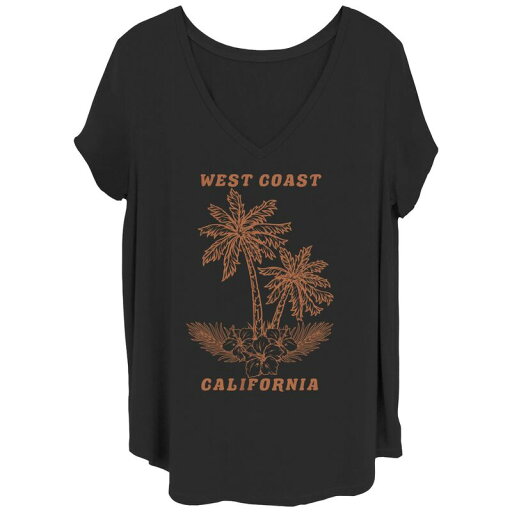 【送料無料】 アンブランデッド レディース Tシャツ トップス Juniors' Plus Size West Coast Palm Trees California Graphic Tee Black 【送料無料】 アンブランデッド レディース Tシャツ トップス Juniors' Plus Size West Coast Palm Trees California Graphic Tee Black