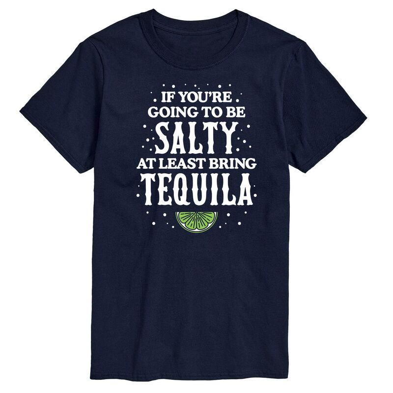【送料無料】 ライセンス キャラクター メンズ Tシャツ トップス Men's Be Salty Bring Tequila Graphic Tee Navy