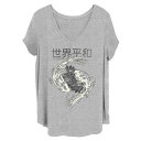 【送料無料】 ライセンス キャラクター レディース Tシャツ トップス Juniors' Plus Size Twin Koi Peace In The Wor...