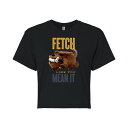 【送料無料】 ライセンス キャラクター レディース Tシャツ トップス Juniors' Secret Life Pets Fetch Cropped Graphic Tee Black