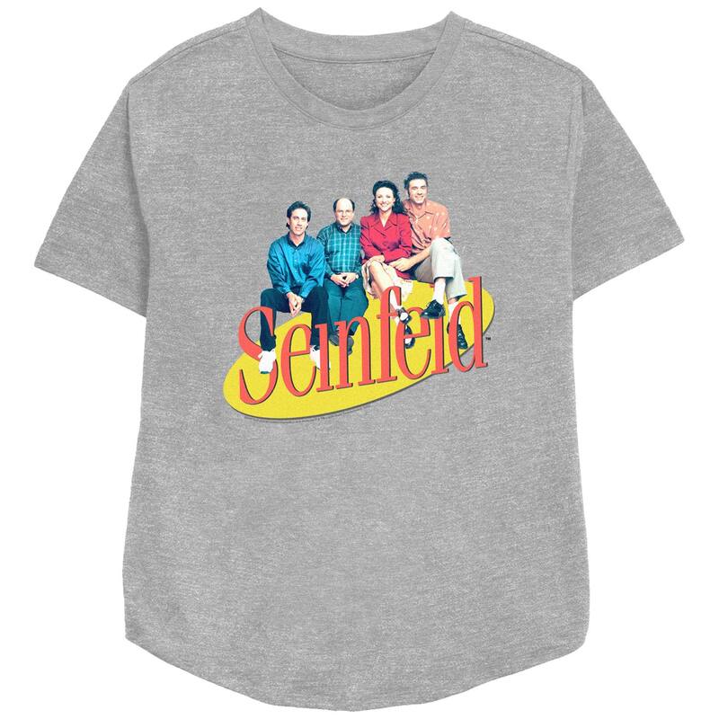 【送料無料】 ライセンス キャラクター レディース Tシャツ トップス Women's Seinfeld Group Shot Relaxed Fit Graphic Tee Athletic Heather