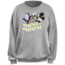 【送料無料】 ライセンス キャラクター レディース Tシャツ トップス Disney's Mickey Mouse Vacation Mood Juniors' Fleece Pullover Heather Gray|詳細画像