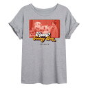【送料無料】 ライセンス キャラクター レディース Tシャツ トップス Juniors' Friends Happy Turkey Day Flowy Tee Heather Gray