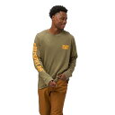 【送料無料】 キャタピラー メンズ Tシャツ トップス Men's Caterpillar CAT Foundation Trademark Banner Long Sleeve Tee Bronze