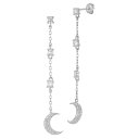 【送料無料】 Sunkissed Sterling レディース ピアス・イヤリング アクセサリー Sunkissed Sterling Cubic Zirconia Moon Drop Earrings Silver Tone(4)
