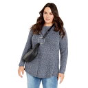 【送料無料】 アベニュー レディース ニット・セーター アウター Avenue Tia Curved Hem Knit Tunic Sweater Navy(4)