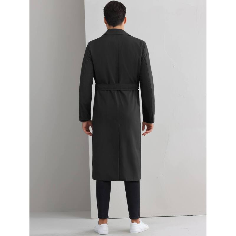 【送料無料】 Lars Amadeus メンズ ジャケット・ブルゾン アウター Classic Trench Coat for Men's Double Breasted Long Winter Overcoat with Belt Olive Green