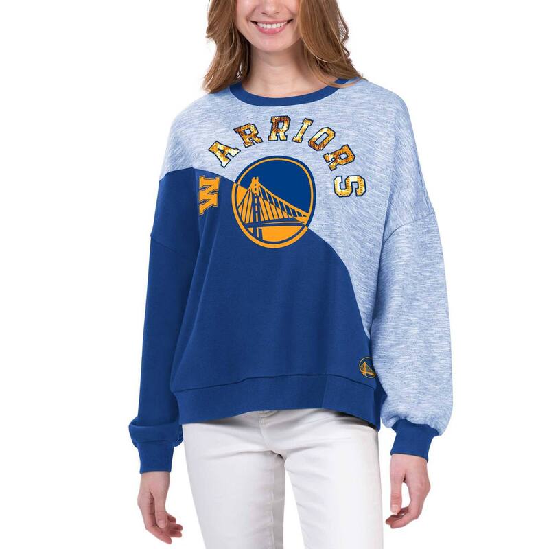【送料無料】 G-III レディース ニット・セーター アウター Women's G-III 4Her by Carl Banks Royal Golden State Warriors Benches Split Pullover Sweatshirt War Blue