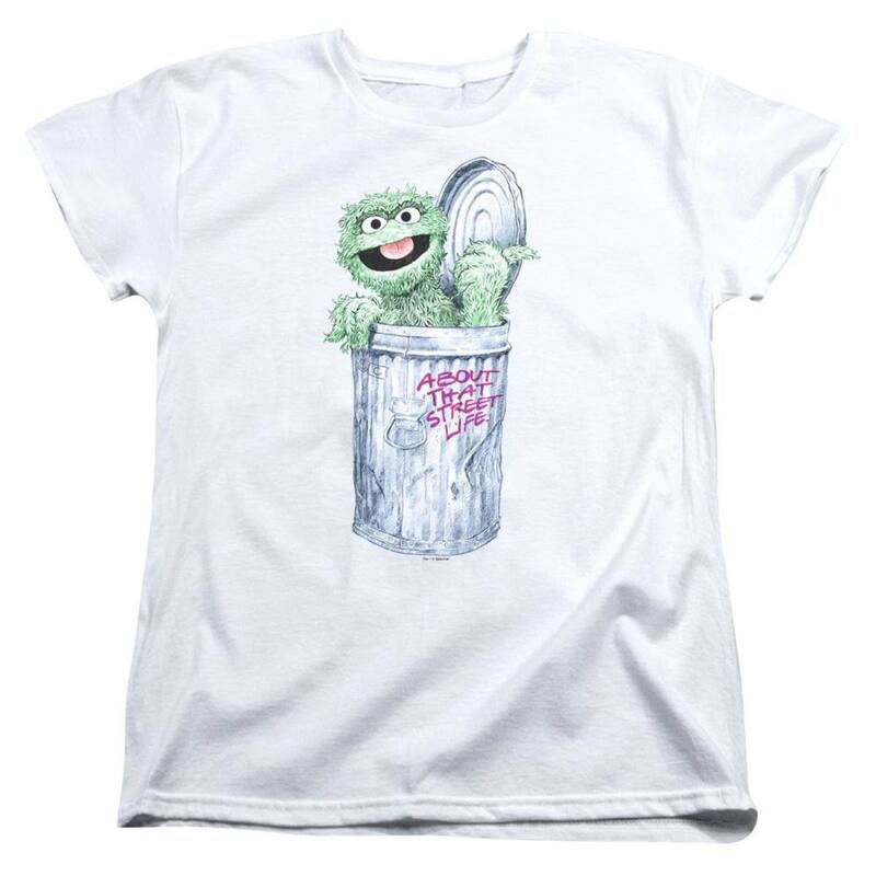 【送料無料】 ライセンス キャラクター レディース Tシャツ トップス Sesame Street About That Street Life Short Sleeve Womens Tee White