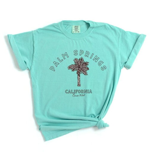 【送料無料】 Simply Sage Market レディース Tシャツ トップス Palm Springs California Garment Dyed Tees Chalky Mint 【送料無料】 Simply Sage Market レディース Tシャツ トップス Palm Springs California Garment Dyed Tees Chalky Mint