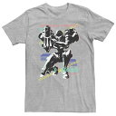 【送料無料】 ライセンス キャラクター メンズ Tシャツ トップス Big & Tall Nintendo Metroid Samus Aran Retro Neon Poster Tee Athletic Heather