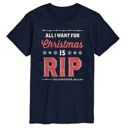 【送料無料】 ライセンス キャラクター メンズ Tシャツ トップス Men's Yellowstone All I Want For Christmas Is Rip Tee Blue 【送料無料】 ライセンス キャラクター メンズ Tシャツ トップス Men's Yellowstone All I Want For Christmas Is Rip Tee Blue