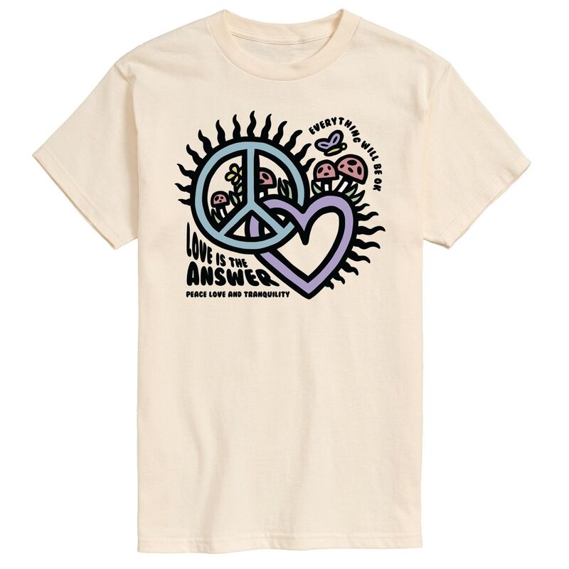 【送料無料】 ライセンス キャラクター メンズ Tシャツ トップス Men's Love Is The Answer Tee Beige