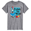 【送料無料】 ライセンス キャラクター メンズ Tシャツ トップス Men's Dr. Seuss The Cat in the Hat I Love To Read Graphic Tee Heather Gray(4)