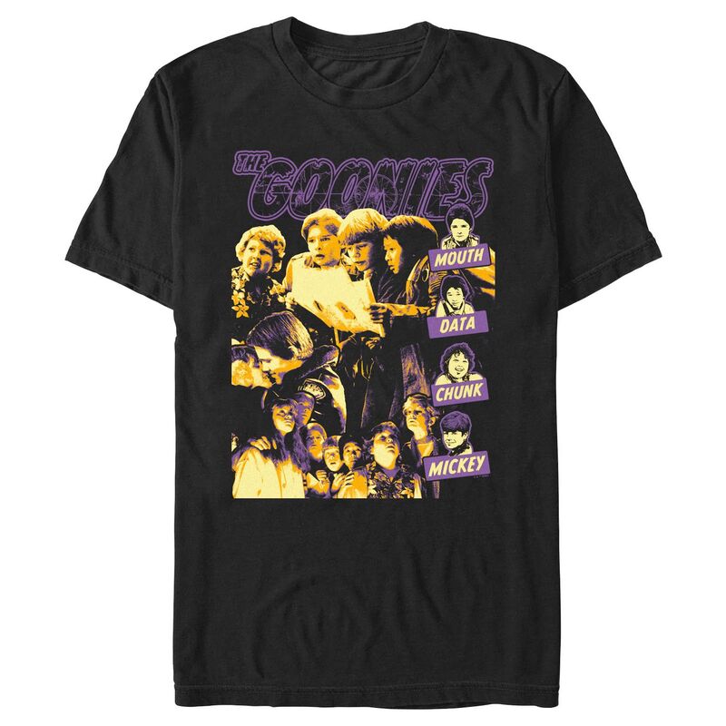 【送料無料】 ライセンス キャラクター メンズ Tシャツ トップス Men's The Goonies Squad Members Graphic Tee Black