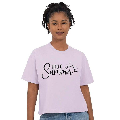 【送料無料】 Simply Sage Market レディース Tシャツ トップス Hello Summer Sun Relaxed Fit Cropped Tee Orchid 【送料無料】 Simply Sage Market レディース Tシャツ トップス Hello Summer Sun Relaxed Fit Cropped Tee Orchid