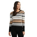 【送料無料】 エレントレイシー レディース ニット・セーター アウター Women's Ellen Tracy Crewneck Button Shoulder...
