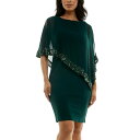 【送料無料】 ニナレオナルド レディース ワンピース トップス Women's Nina Leonard Popover Chiffon Shift Dress Rich Pine