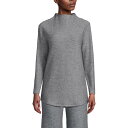 【送料無料】 ランズエンド レディース Tシャツ トップス Petite Lands' End Cable Ottoman Relaxed Long Sleev...