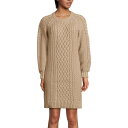 【送料無料】 ランズエンド レディース ワンピース トップス Women's Lands' End Cable Crew Neck Sweater Dress ...