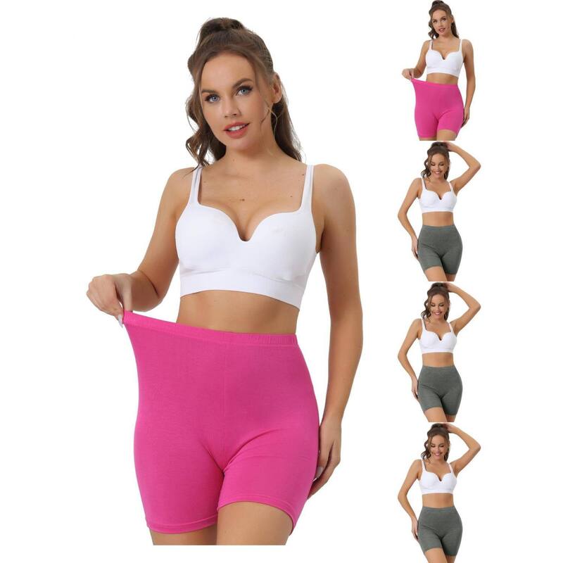 【送料無料】 アレグラ ケー レディース カジュアルパンツ ボトムス 5 Packs Women's Mid-thigh Boxer Underwear Full Coverage Soft Stretch Boyshorts Panties Dark Gray Hot Pink