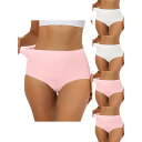【送料無料】 アレグラ ケー レディース パンツ アンダーウェア 5 Packs Women's Elastic High-waisted Brief Brea...