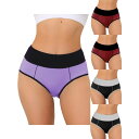 【送料無料】 アレグラ ケー レディース パンツ アンダーウェア 5 Packs Women's High Waist Tummy Control Color-block Brief Available In Plus Size Multi-color Burgundy Bk Pp(4)