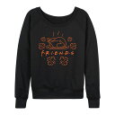 【送料無料】 ライセンス キャラクター レディース Tシャツ トップス Women's Friends Logo Turkey Lightweight French Terry Sweatshirt Black
