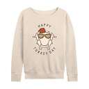 【送料無料】 ライセンス キャラクター レディース Tシャツ トップス Women's Friends Happy Turkey Day Lightweight French Terry Sweatshirt Beige
