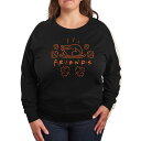 【送料無料】 ライセンス キャラクター レディース Tシャツ トップス Plus Size Friends Logo Turkey Lightweight French Terry Sweatshirt Black