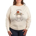 【送料無料】 ライセンス キャラクター レディース Tシャツ トップス Plus Size Friends Happy Turkey Day Lightweight French Terry Sweatshirt Beige