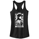 【送料無料】 ライセンス キャラクター レディース Tシャツ トップス Juniors' Beetlejuice 2 Astrid Card Racerback...