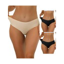 【送料無料】 アレグラ ケー レディース パンツ アンダーウェア 3 Packs Panties For Women Unlined Comfortable Underwear No Show Elastic Waist Brief Black Beige(4)