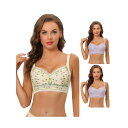 【送料無料】 アレグラ ケー レディース ブラジャー アンダーウェア 3 Packs Women's Wirefree U Back Adjustable St...
