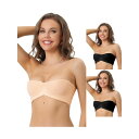 【送料無料】 アレグラ ケー レディース ブラジャー アンダーウェア 3 Packs Women's Underwire Lightly Bra Unpadde...