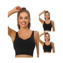 【送料無料】 アレグラ ケー レディース ブラジャー アンダーウェア 3 Packs Women's Workout Fitness Longline Wire...