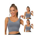 【送料無料】 アレグラ ケー レディース ブラジャー アンダーウェア 3 Packs Women's Workout Fitness Longline Wireless Padded Yoga Sports Bras With Medium Support Light Gray