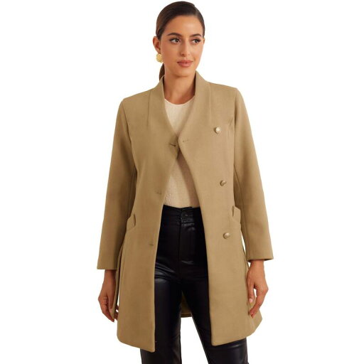 【送料無料】 アレグラ ケー レディース ジャケット・ブルゾン アウター Elegant Outerwear Coats For Women's Stand Collar Long Sleeve Button Belt Winter Classic Long Coat Khaki 【送料無料】 アレグラ ケー レディース ジャケット・ブルゾン アウター Elegant Outerwear Coats For Women's Stand Collar Long Sleeve Button Belt Winter Classic Long Coat Khaki