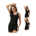 【送料無料】 アレグラ ケー レディース シャツ トップス 3 Packs Womens Tummy Control Bodysuits Full Body Sculpting Shapewear Hip Lifter Shorts Black