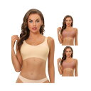 【送料無料】 アレグラ ケー レディース ブラジャー アンダーウェア 3 Packs Women's No Show Smooth Comfort Adjust...