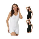 【送料無料】 アレグラ ケー レディース シャツ トップス 3 Packs Women's Tummy Control Bodysuits Full Body Sculpting Shapewear Hip Lifter Shorts Black White